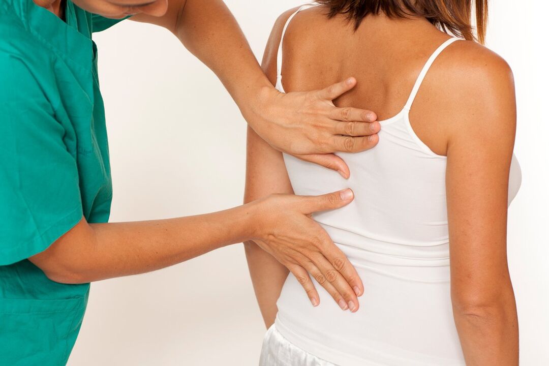 the doctor will examine your back for shoulder blade pain